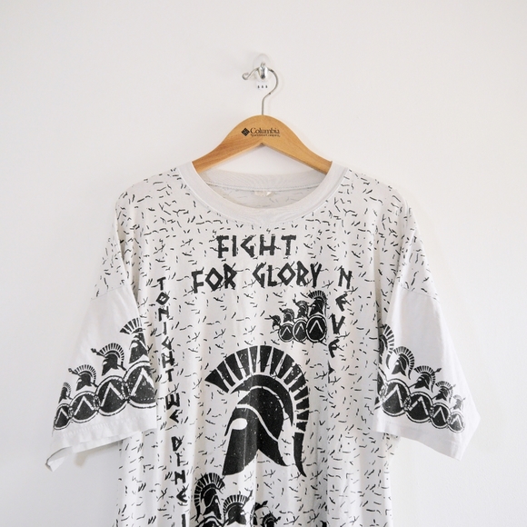 Other - Vintage 300 Film This Is Sparta Allover Graphic Shirt - White Black - Size XL